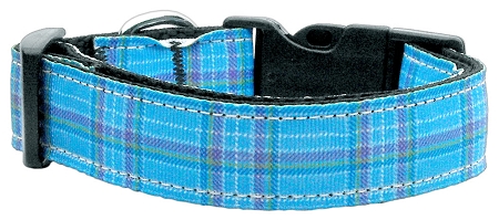 Plaid Nylon Collar Blue Medium