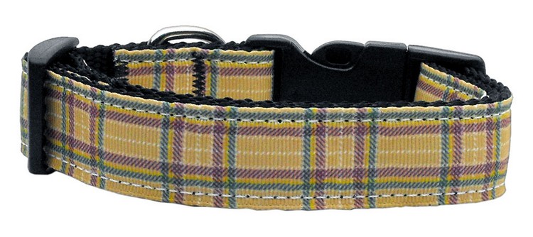 Plaid Nylon Collar Khaki Medium