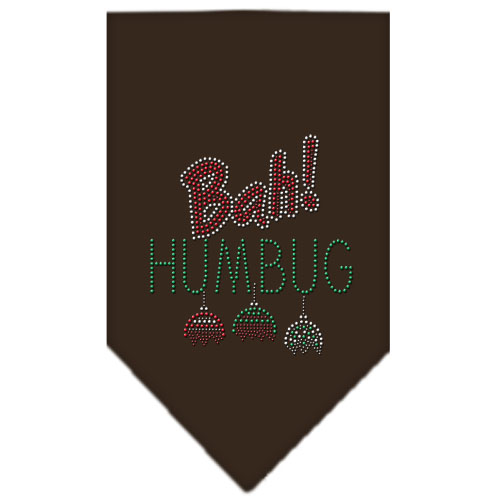 Bah Humbug Rhinestone Bandana Brown Small