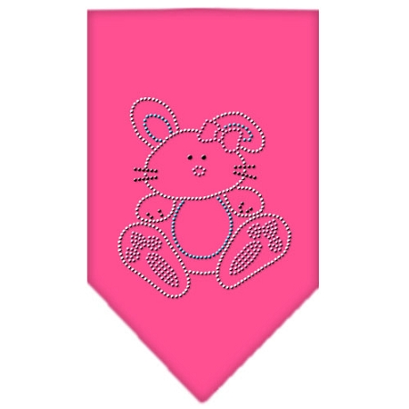 Bunny Rhinestone Bandana Bright Pink Small