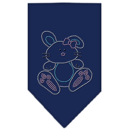 Bunny Rhinestone Bandana Navy Blue Small