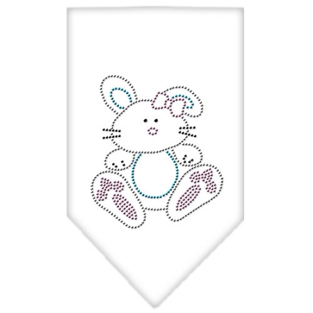 Bunny Rhinestone Bandana White Small