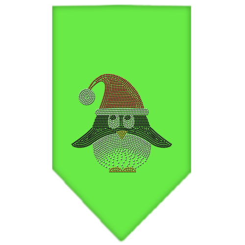 Santa Penguin Rhinestone Bandana Lime Green Small