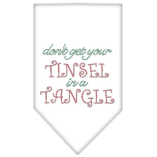 Tinsel in a Tangle Rhinestone Bandana White Small