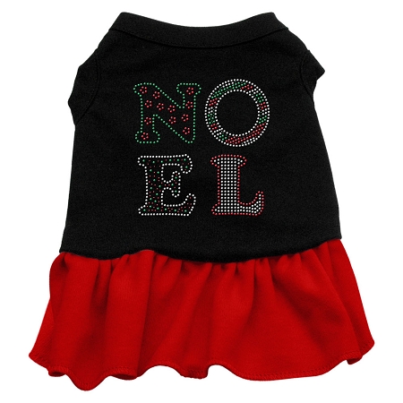 Noel Rhinestone Dress Black with Red Med