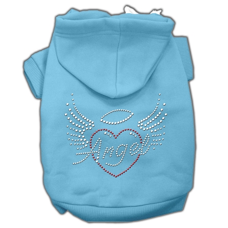 Angel Heart Rhinestone Hoodies Baby Blue XS