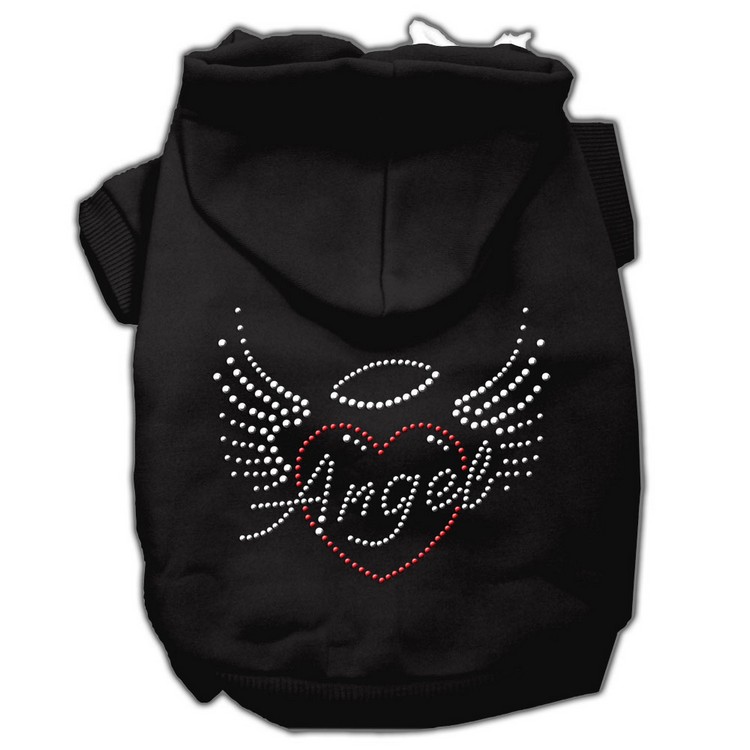 Angel Heart Rhinestone Hoodies Black M