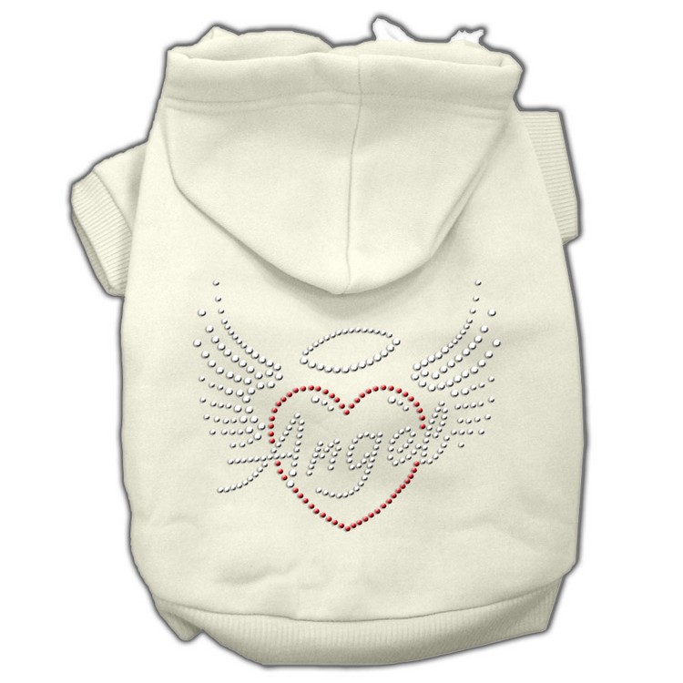 Angel Heart Rhinestone Hoodies Cream XS