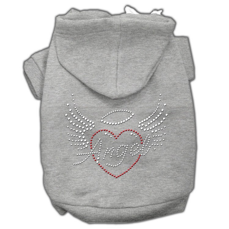 Angel Heart Rhinestone Hoodies Grey XS