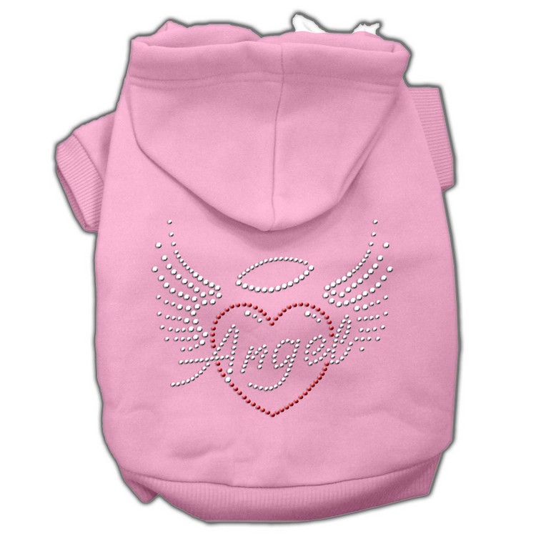 Angel Heart Rhinestone Hoodies Pink XS