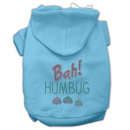 Bah Humbug Rhinestone Hoodies Baby Blue XXXL