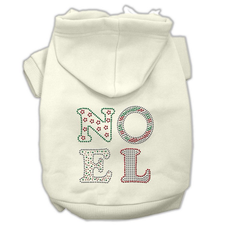 Noel Rhinestone Hoodies Cream S