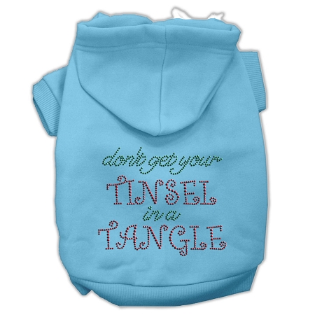 Tinsel in a Tangle Rhinestone Hoodies Baby Blue XS