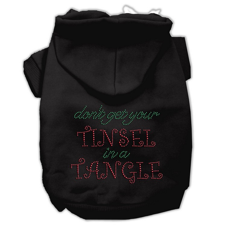 Tinsel in a Tangle Rhinestone Hoodies Black XS