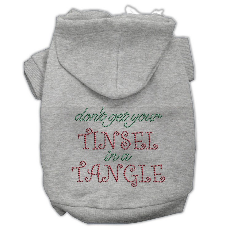 Tinsel in a Tangle Rhinestone Hoodies Grey M