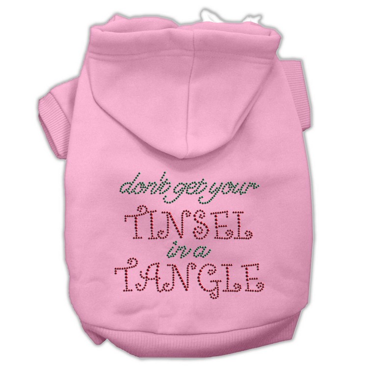 Tinsel in a Tangle Rhinestone Hoodies Pink XS