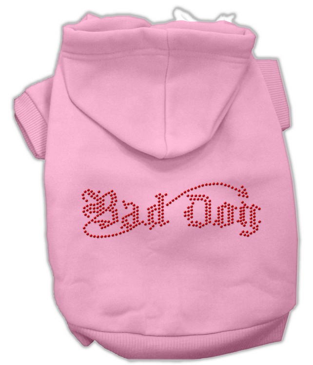 Bad Dog Rhinestone Hoodies Pink L