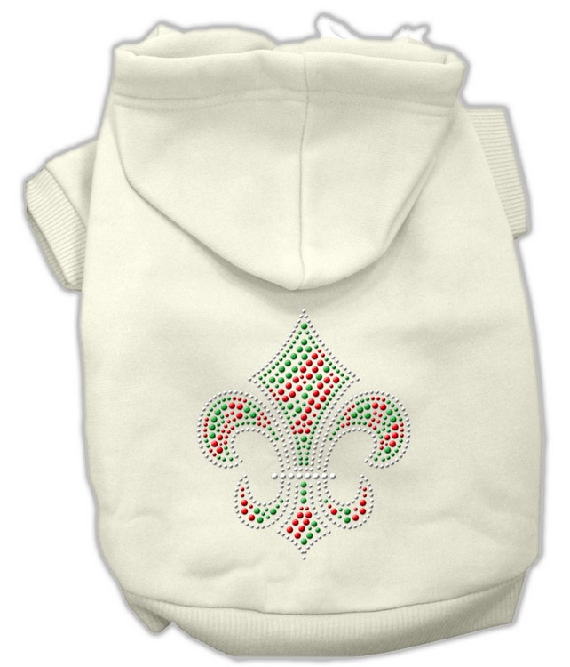 Holiday Fleur de lis Hoodies Cream XS