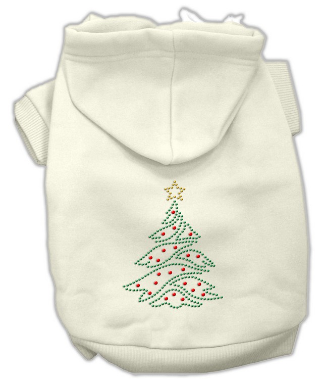 Christmas Tree Hoodie Cream XS