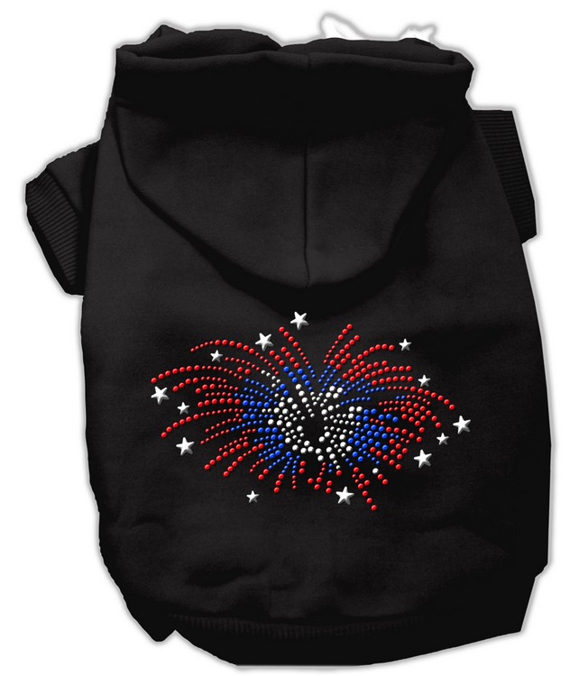 Fireworks Rhinestone Hoodie Black XL