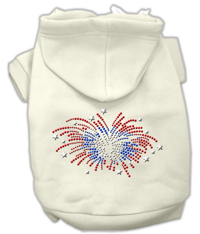 Fireworks Rhinestone Hoodie Cream XXL