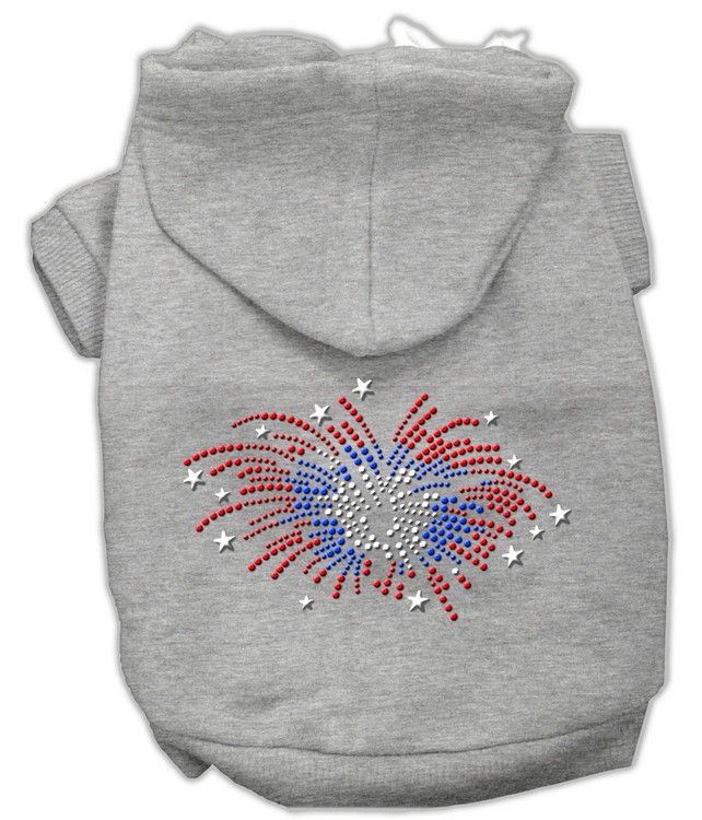 Fireworks Rhinestone Hoodie Grey XL