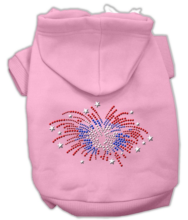 Fireworks Rhinestone Hoodie Pink L