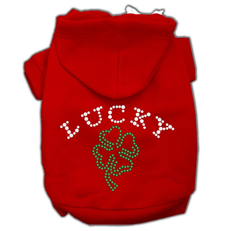 Four Leaf Clover Outline Hoodies Red S