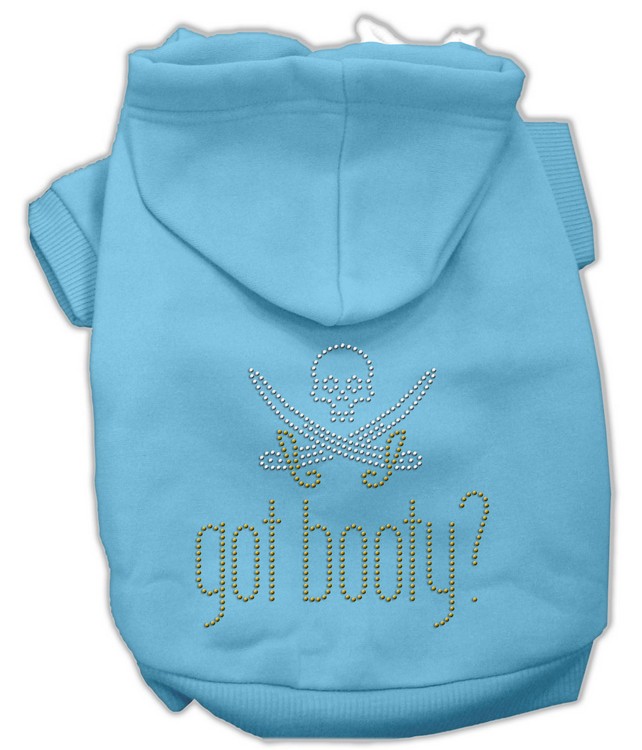 Got Booty Rhinestone Hoodies Baby Blue M