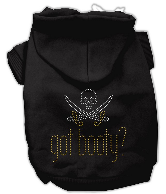 Got Booty Rhinestone Hoodies Black M