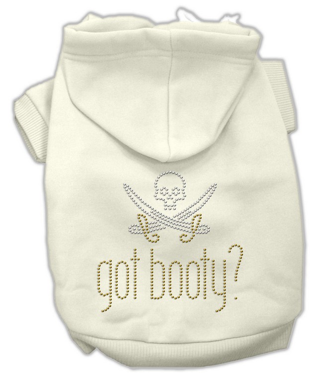 Got Booty Rhinestone Hoodies Cream XXL