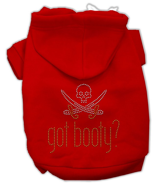 Got Booty Rhinestone Hoodies Red L