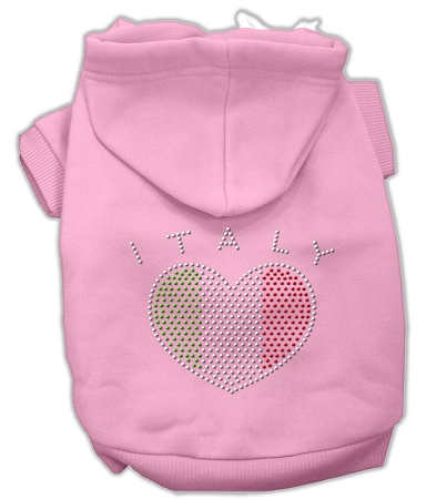 Italian Rhinestone Hoodies Pink XL