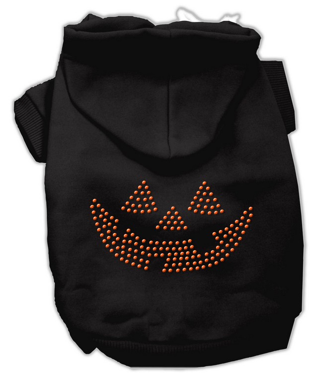 Jack O' Lantern Rhinestone Hoodies Black XS