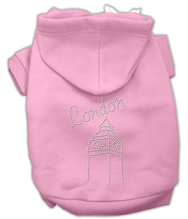 London Rhinestone Hoodies Pink L