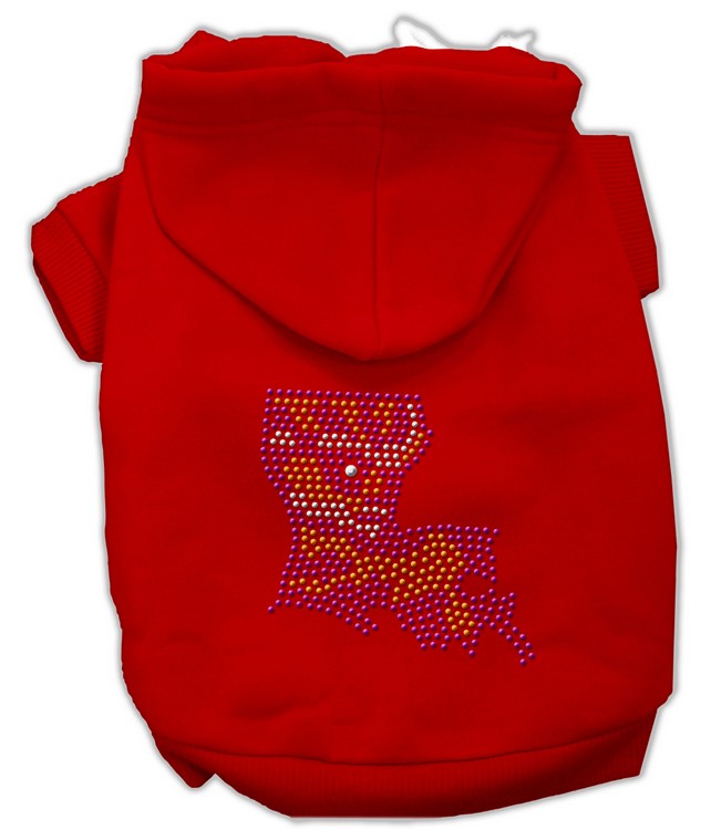 Louisiana Rhinestone Hoodie Red L