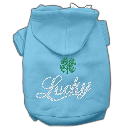 Lucky Rhinestone Hoodies Baby Blue XS