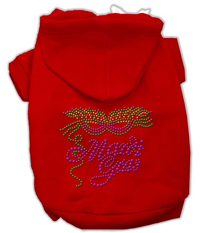 Mardi Gras Rhinestud Hoodies Red XS