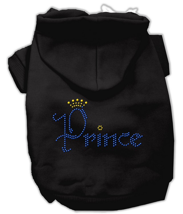 Prince Rhinestone Hoodies Black XS