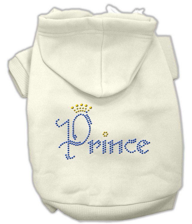 Prince Rhinestone Hoodies Cream XL