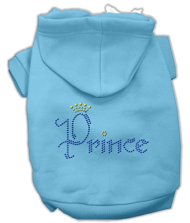 Prince Rhinestone Hoodies Baby Blue XS