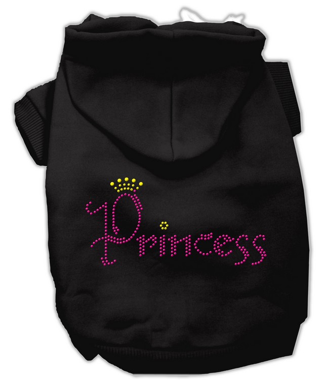 Princess Rhinestone Hoodies Black S