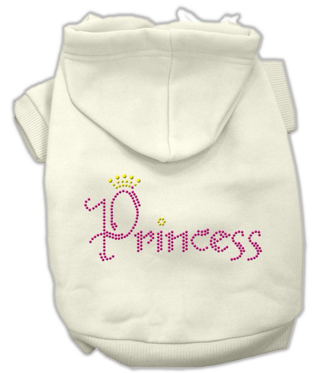 Princess Rhinestone Hoodies Cream S