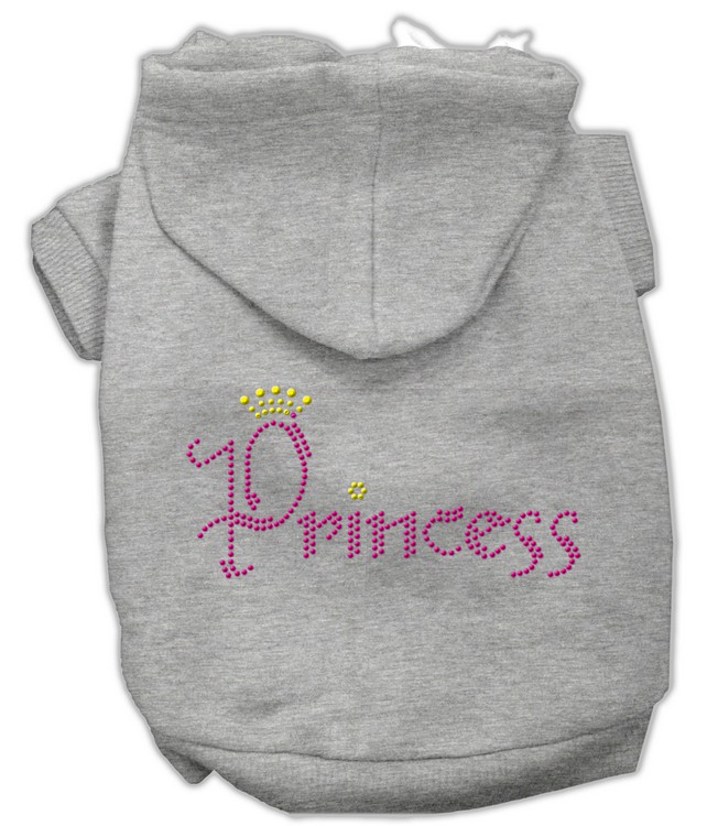 Princess Rhinestone Hoodies Grey XXL