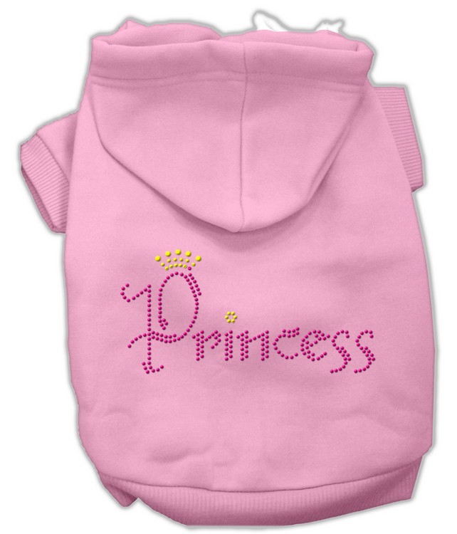 Princess Rhinestone Hoodies Pink XS