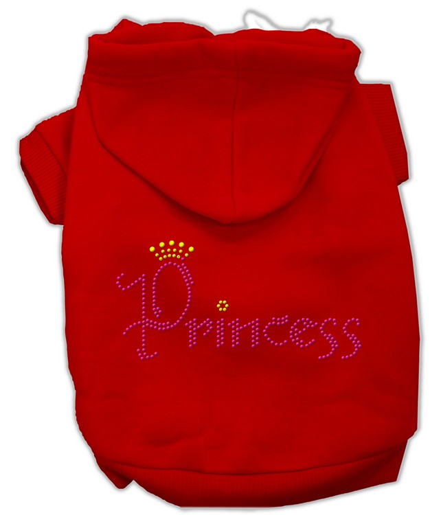 Princess Rhinestone Hoodies Red XXL