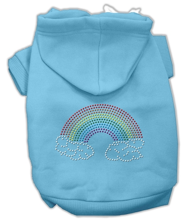 Rhinestone Rainbow Hoodies Baby Blue XS