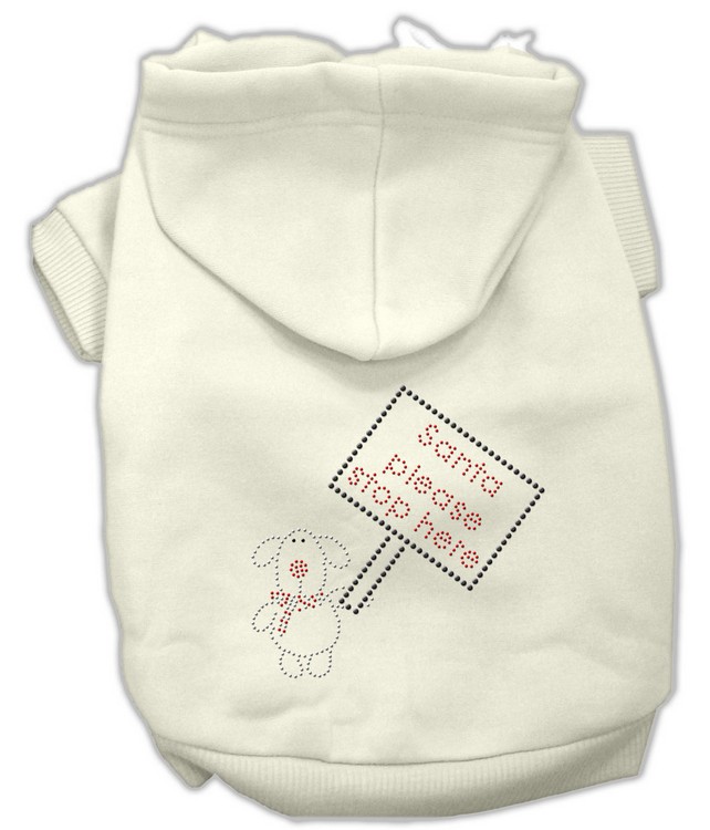 Santa Stop Here Hoodies Cream S