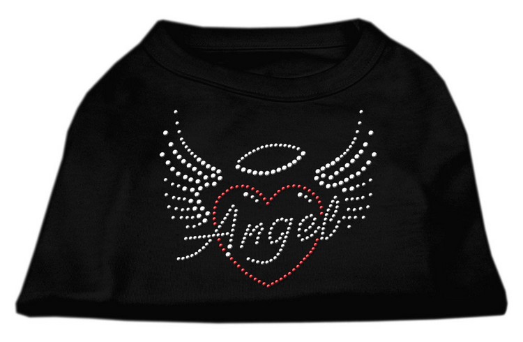 Angel Heart Rhinestone Dog Shirt Black Sm