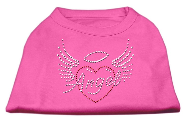 Angel Heart Rhinestone Dog Shirt Bright Pink XS